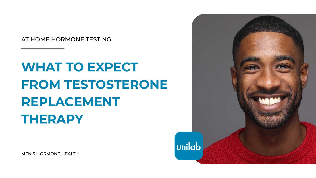 Testosterone replacement therapy blog post cover image with a man smiling 